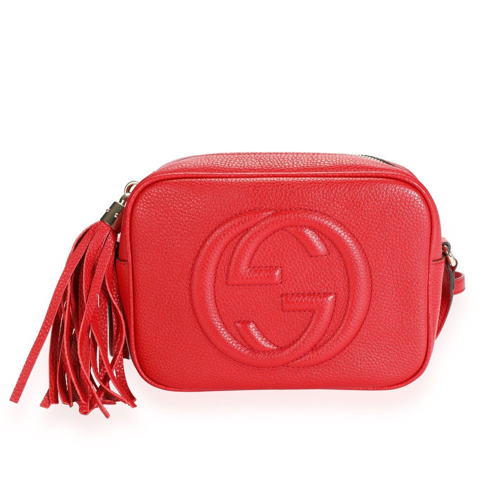 Gucci Red Pebbled Leather Soho Disco Bag